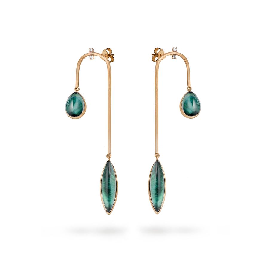 Curved 'Amo' earrings AURUM | OR AMO CRV LAU9R VD CT 0,08
